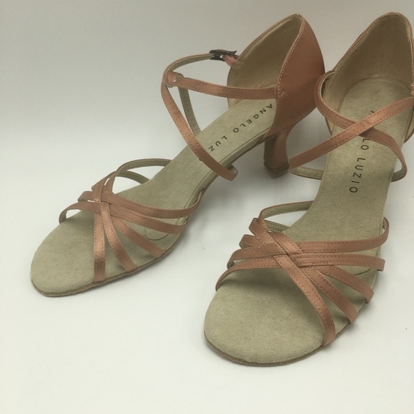 Angelo Luzio 5-strap ballroom shoe tan 10 - Picture 4 of 7